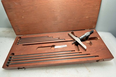 Starrett Depth Micrometer Set 0-9 Inches No. 445 (Inv.33500)