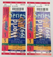 1997 World Series Tickets (2) Game 3 Florida Marlins Cleveland Indians LOT OF 2