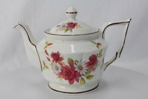 老式亚瑟木佛蒙特州茶壶粉色玫瑰雏菊花小屋别致英格兰 Ebay