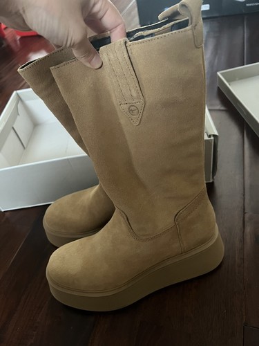 Tamaris Wortmann Women’s VARINNA Flatform Leather Cold Weather Boot Camel NIB - Picture 4 of 9
