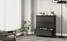 TOPASS Lateral File Cabinet with 3 Drawer Metal Filing Storage Cabinet Lockable 