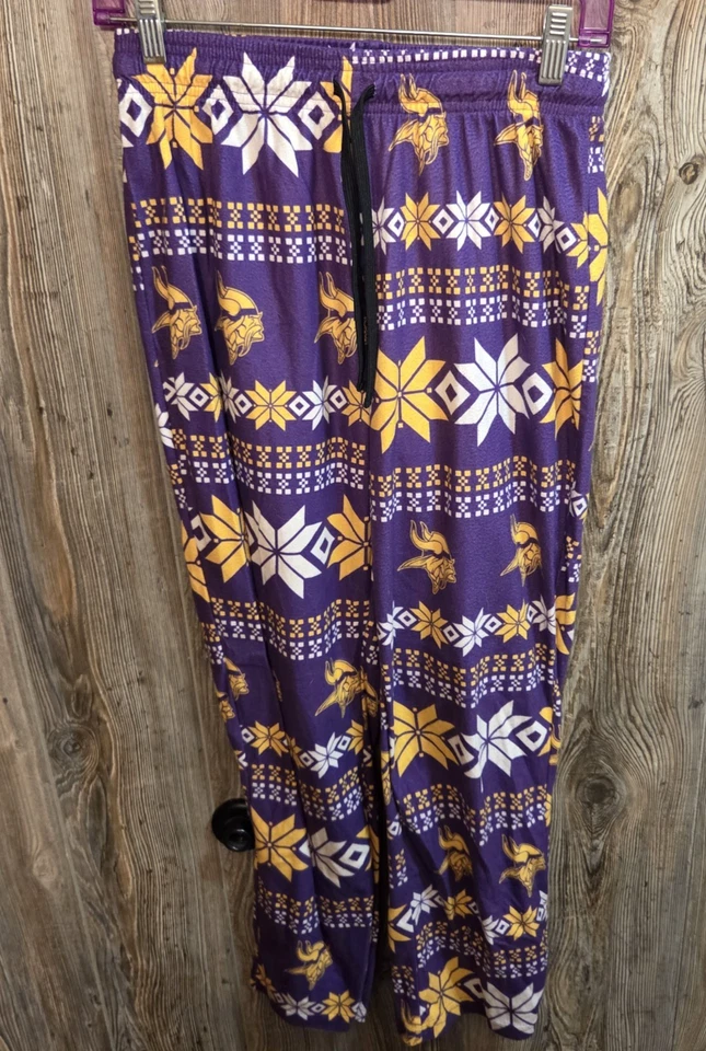 NFL Minnesota Vikings Equipo Logo Navidad Feo Pijama Conjunto Talla Mediana Camisa y Pantalones Foto 4 de 4