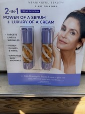 NEW MEANINGFUL BEAUTY CINDY CRAWFORD 2 in 1 Cr me De Serum 2 PK, 1 Fl Oz Each
