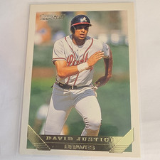 Topps 1993 Gold David Justice Atlanta Braves Base Set #170 MLB Baseball Card