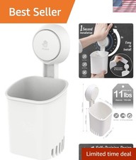 Powerful Suction Cup Toothbrush Holders for Bathroom Wall, White
