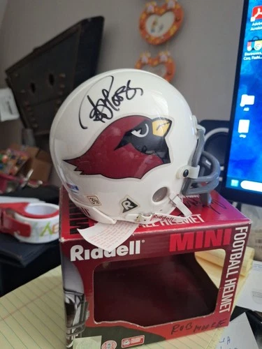 Rob Moore Signed Arizona Cardinals Riddell Mini Helmet PSA COA