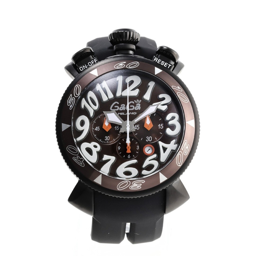 GaGa MILANO Manuale 48 Chronograph Brown Steel Used From Japan image 3