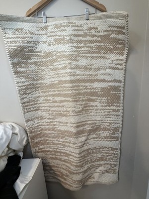BEIGE / NATURAL 45  X 26.5  Woven Area Rug Unbranded NEW NO TAGS NO WOOL