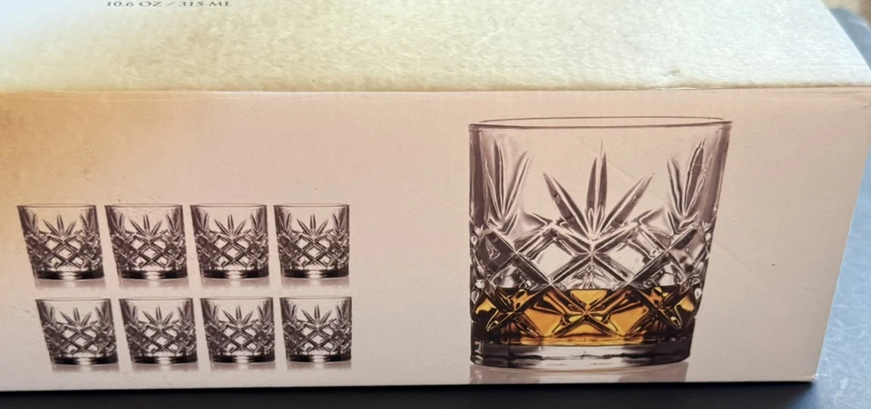 Vasos de whisky Royalty Art Kinsley Lowball, 8 piezas Juego, 10,6 OZ. Nuevo en caja. Foto 3 de 4