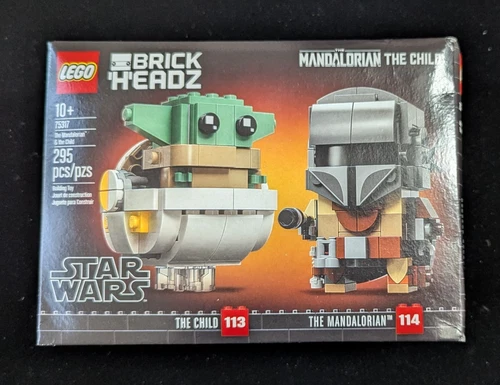 LEGO BRICKHEADZ STAR WARS THE MANDALORIAN AND CHILD SET #75317 NEW / SEALED