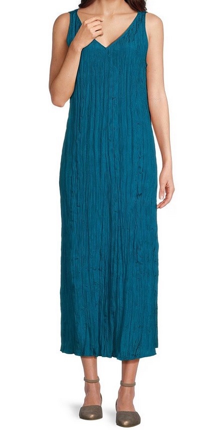 eileen fisher crushed silk tiered midi dress Crushed Silk Tiered Dress