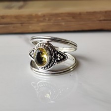 Awesome Citrine Gemstone Ring 925 Sterling Silver Beautiful Girls Ring PG8413