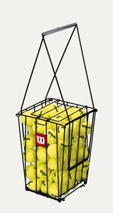 Wilson Tennis Ball Pick Up Hopper Training Aid Portable 75 Balls Metal Stand
