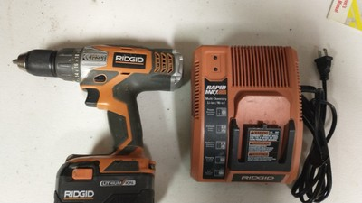 #ad RIDGID 1 2quot; 18V Lithium Cordless Drill with Rapid Max Charger Battery works $109.99