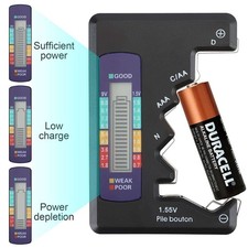 2Pcs Universal Digital LCD Battery Checker Volt Tester Cell AA AAA C D 9V Button