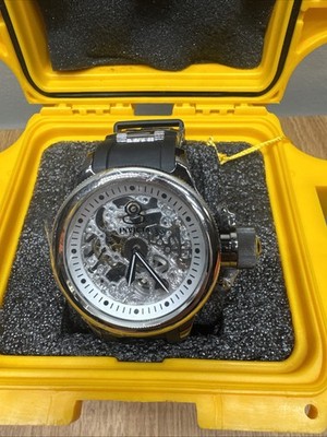 Invicta Russian Diver Watch Men 52mm Skeleton Dial Silver Tone Manual 1088