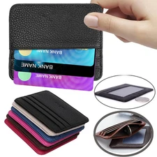 Mens Slim Leather Wallet Card Holder Front Pocket Wallets Credit ID Pocket Thin