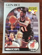 Glen Rice 1990-91 NBA Hoops Rookie Card #168 Miami Heat NBA RC. rookie card picture