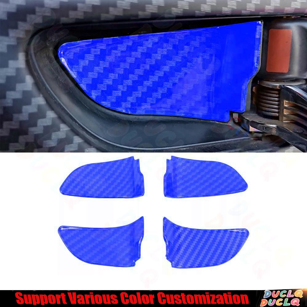 For Subaru WRX 2015-2021 Blue Carbon Fiber Inner Door Handle Bowl Sticker Trim