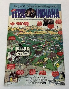 1991 NBC tv show ad page ~ EERIE INDIANA
