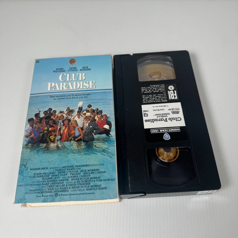Club Paradise VHS 1986 Comedy Warner Bros Original Release NTSC Robin Williams Foto 3 de 3