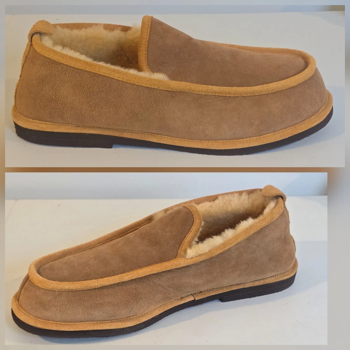 B18 LL Bean Men\'s Slipper Mocassins Size 13 Brown Faux Fur Lining L.L. Bean Men main image 2