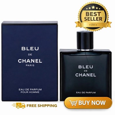 Bleu de CHANEL Eau de Parfum Spray Men, 3.4OZ/100ML Pour Homme NEW