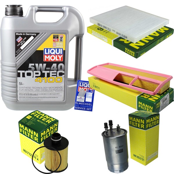 Inspektionskit Filter Liqui Moly ÖL 5L 5W-40 FüR Ford Ka RU8 1.3 Tdci Fiat-image