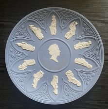Wedgwood Blue Jasperware Queen Elizabeth 40th Anniversary Plate Limited Edition