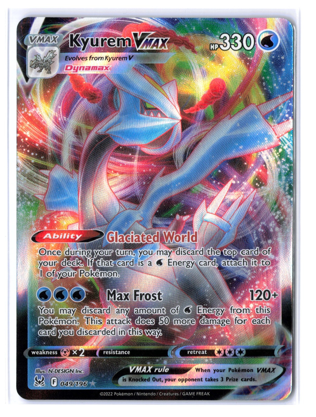 Pokemon Kyurem VMAX 49/196 Lost Origin Ultra Rare NM/M