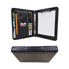 Faux Leather 3 Ring Portfolio Binder With Handle, Business Padfolio for Men ...