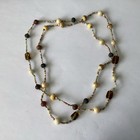 Vintage 22”Long Decorative Beaded Statement Necklace - Earth Tones — photo 1