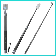 9.8ft Invisible Selfie Stick Carbon Fiber with Non-Slip Grip, 1/4"-20 Mount C...