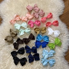 Lot Of 23 boutique style Girls hair bows 4  grosgrain ribbon Alligator Clip