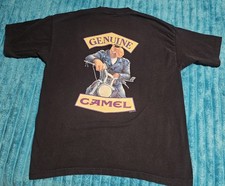 Vtg 90s Camel Biker Promo Pocket T-Shirt Black Joe Camel 1-Owner 24x29 Fits XL