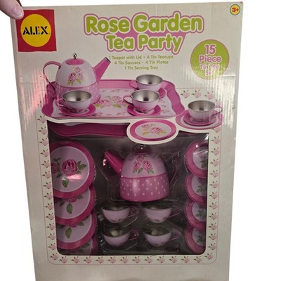 Alex Toys Rose Garden 15 Piece Tin Tea Set NEW