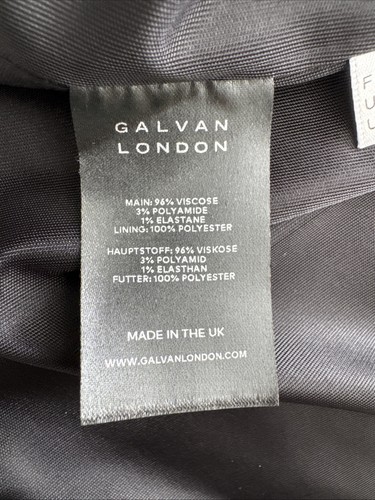 GALVAN LONDON Cord Gown FR 36 US 4 UK 8 S Black Dress Rhinestones High Slit - Picture 19 of 19