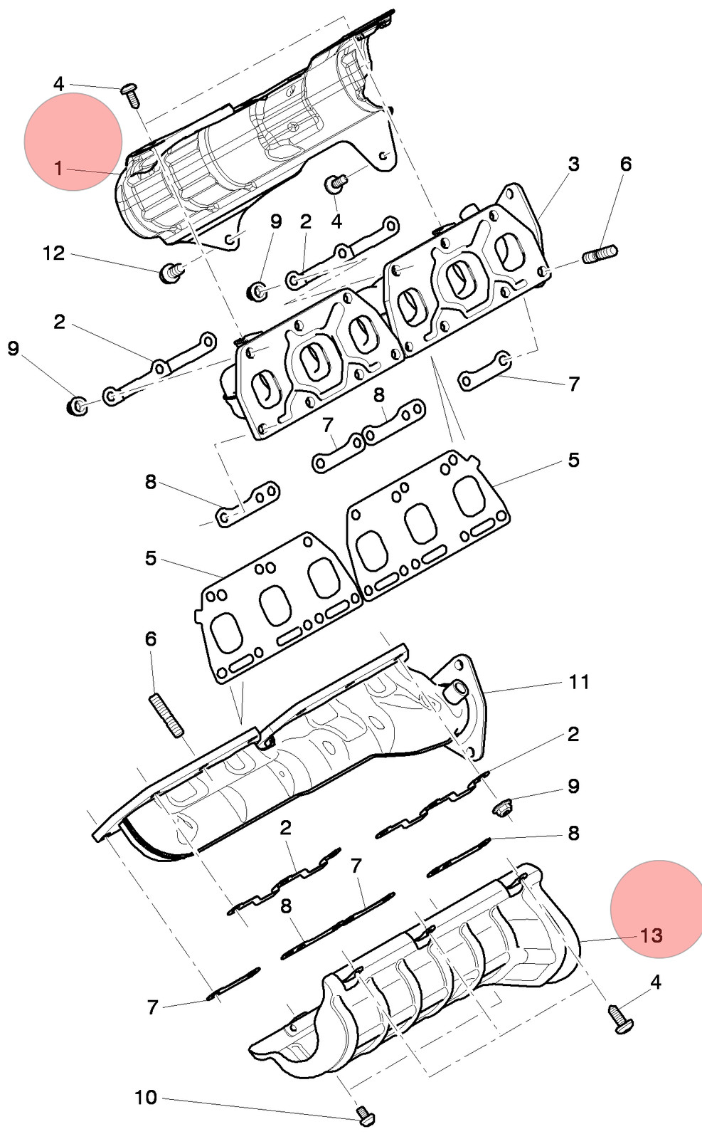04-19 BENTLEY CONTINENTAL GT LEFT RIGHT EXHAUST MANIFOLD HEAT SHIELD PLATE OEM