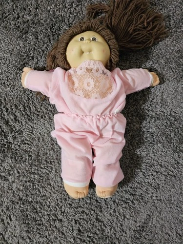 Cabbage Patch Kids Vintage Doll Signed Xavier Roberts PA-1044 Brown Hair Pink O…