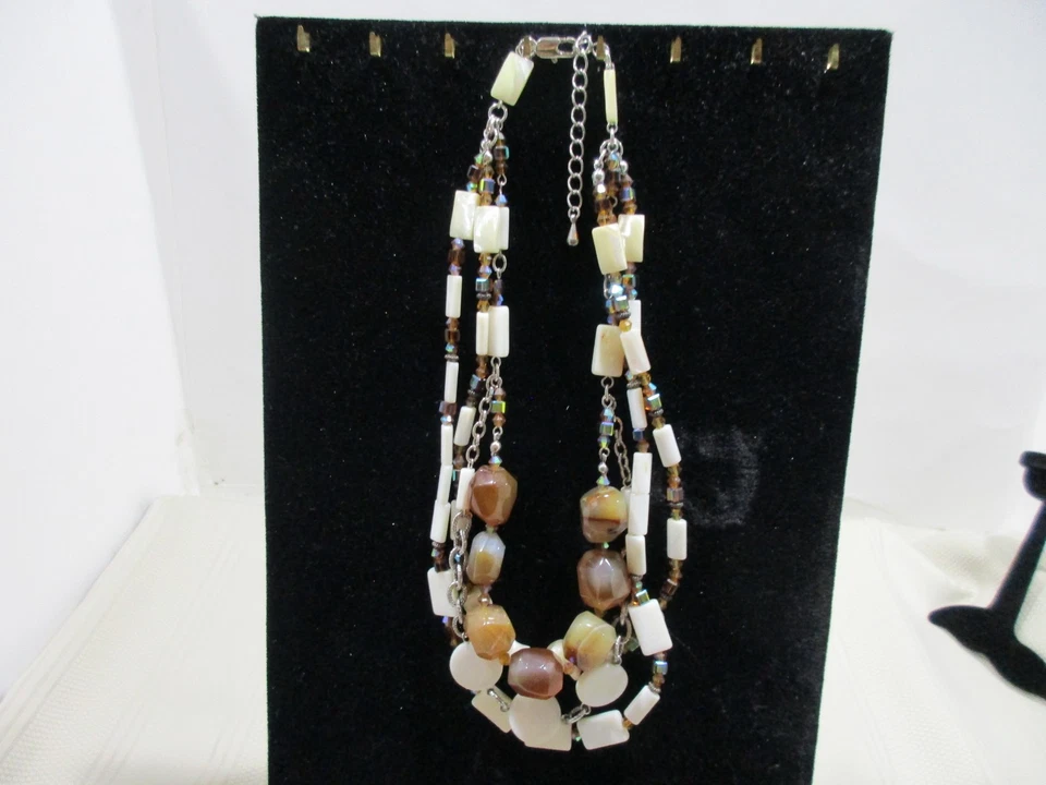 Jewels by Park Lane CARMEL Gen MOP Agates Glass Beaded Necklace 817 - Image 3 of 3