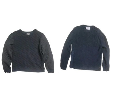 Zara 13-14 Navy Blue Boys Sweater Knit Zippers Lot Of 2