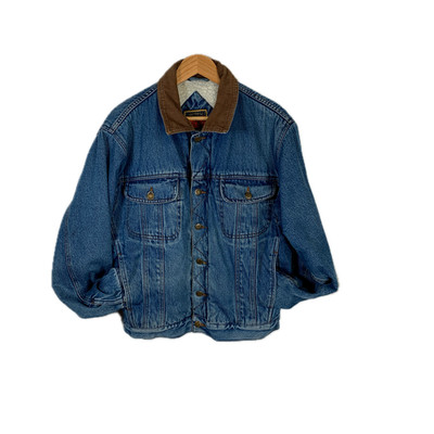 Wrangler Hero Jeansjacke Herren Small Blau Sherpa Gefüttert Vintage Classic Trucker