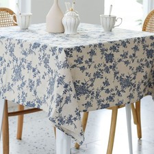 Pastoral Square Tablecloth - 52 x 52 Inch Table Cloth - Washable Table Cover ...