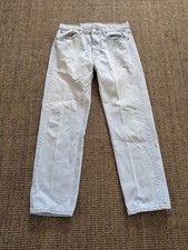 Vintage Levi's 501 Size 34 Men's Light Wash Denim Jeans Button Fly Straight Leg