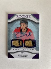 20-21 UD Artifacts Hockey Rookie Jersey Auto Purple 174 Josh Norris 8/15 Buffalo