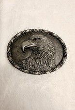 Vintage American Eagle Belt Buckle 1992 Made In USA Western Biker Patriotic