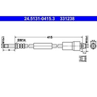 1X Bremsschlauch ATE 24.5131-0415.3 Passend FüR MERCEDES-BENZ VAG