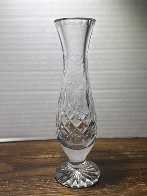 Vintage Rogaska Crystal Gallia Bud Vase (7.5 H X 1.75 W) Floral Etching