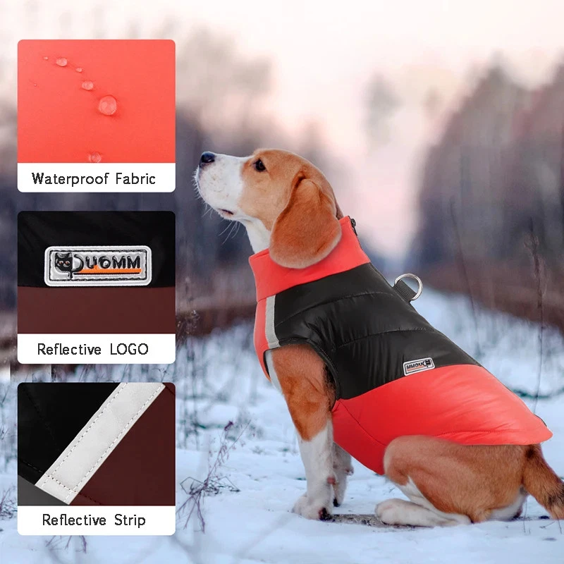🐶 Waterproof Dog Jacket Winter Warm Coat Small Medium Large Puppy Vest 🌧️ - Image 4 of 4