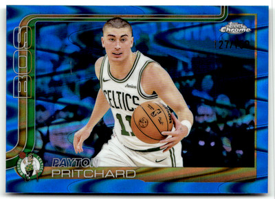 Topps NBA Chrome 2025 No. 18 Payton Pritchard Blue Raywave 127/150